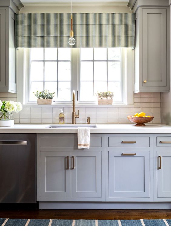 soft curtains or roman shades kitchen